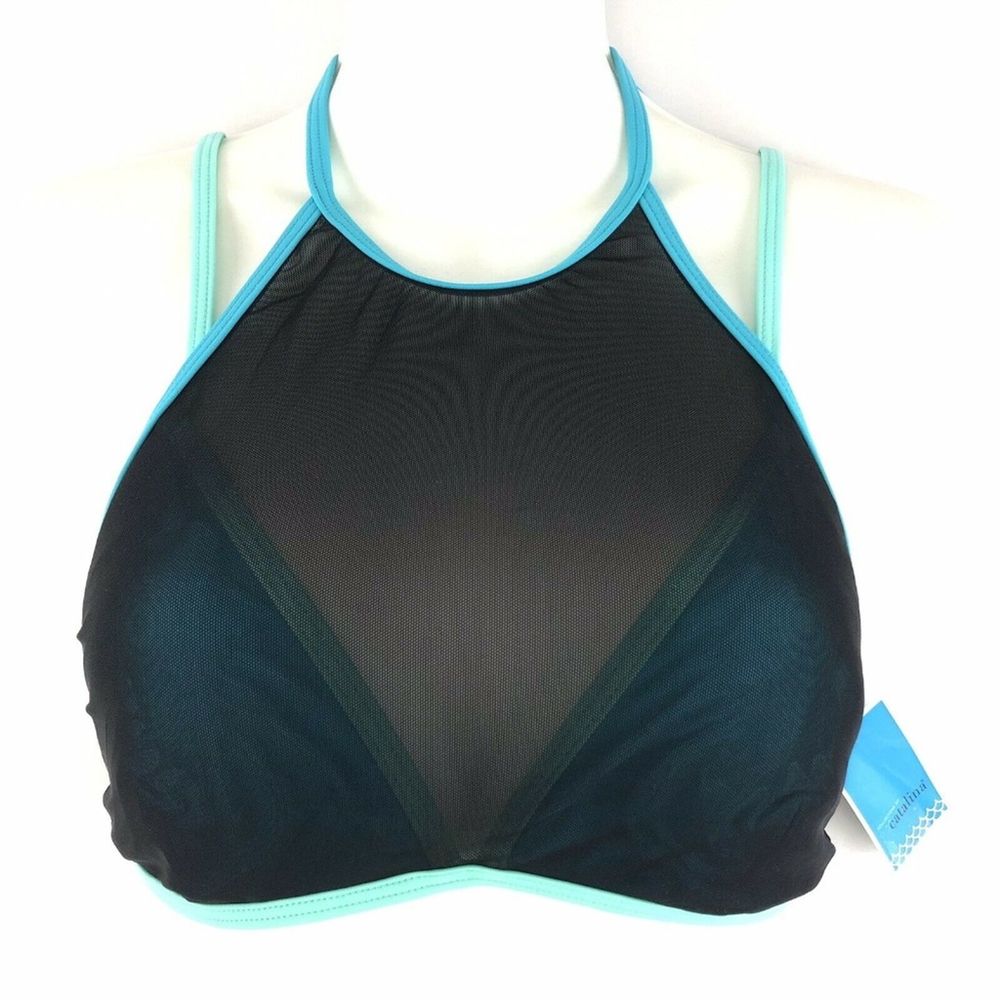 Catalina Bikini Top Womens Medium 7-9 Blue Hawaii